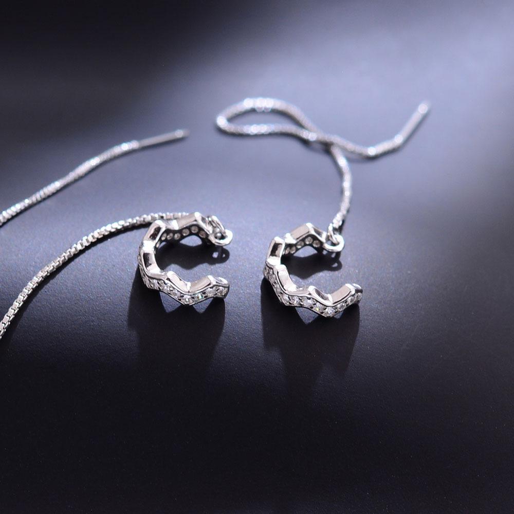 Premium French Diamond Wave Ear Clips Earrings Women'S Niche Cold Wind Versatile Temperament Earrings