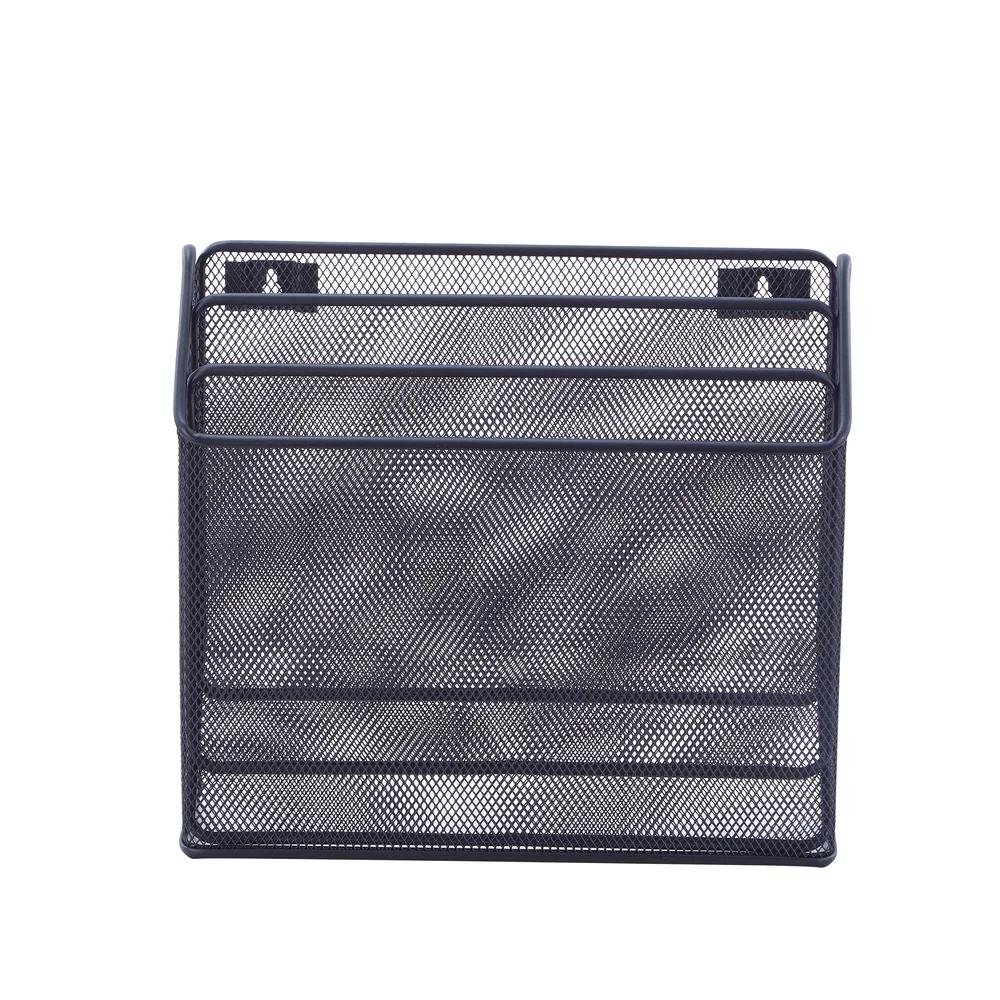 Wall Mount Metal File Organizer 3 Tier Mesh Holder Documents Reports Folders and Magazines Office Desk Storage Solution