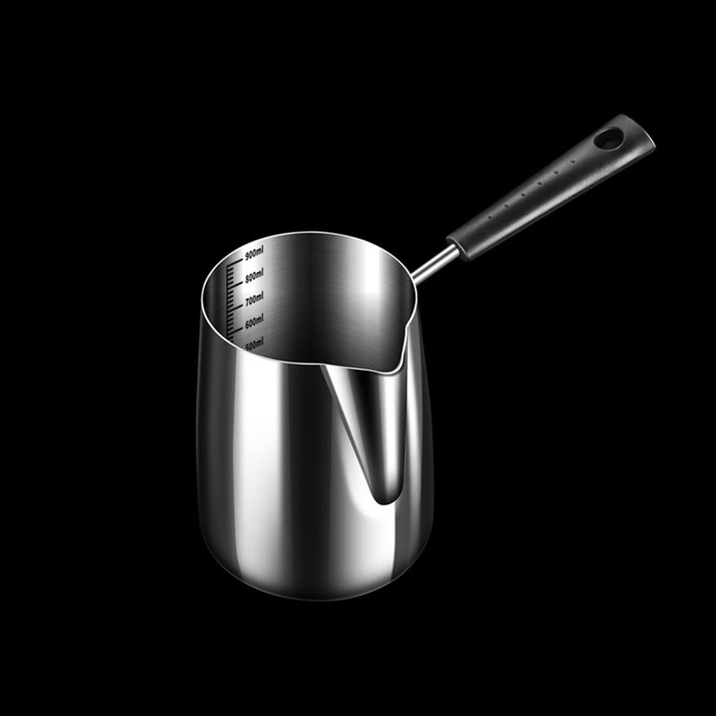 Small Stainless Steel Milk Warmer Pot with Handle Butter Chocolate Melting Pot Saucepan with Pour Spout Kitchen Cookware