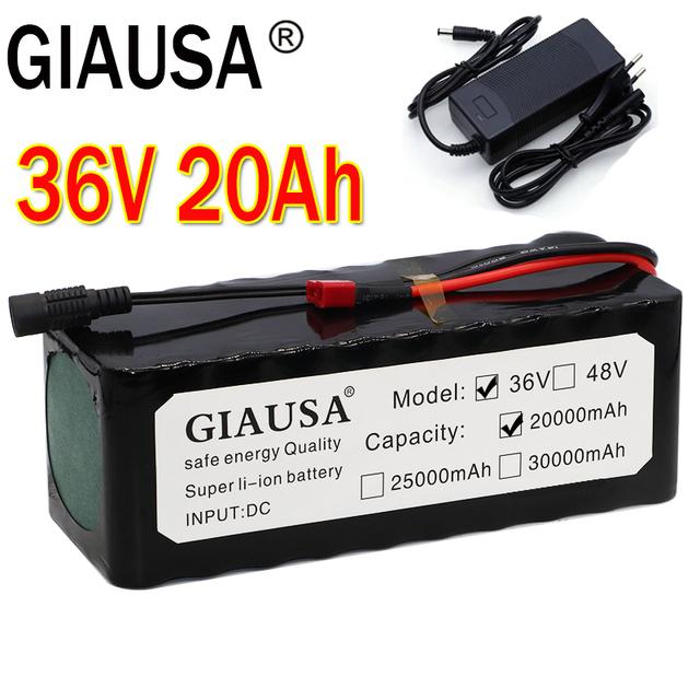 Giausa 10s4p 36v Battery 25ah Battery Pack 1000w High Power Battery 42v 25000mah 36v Electric Bike Battery Bms With 42v Charger