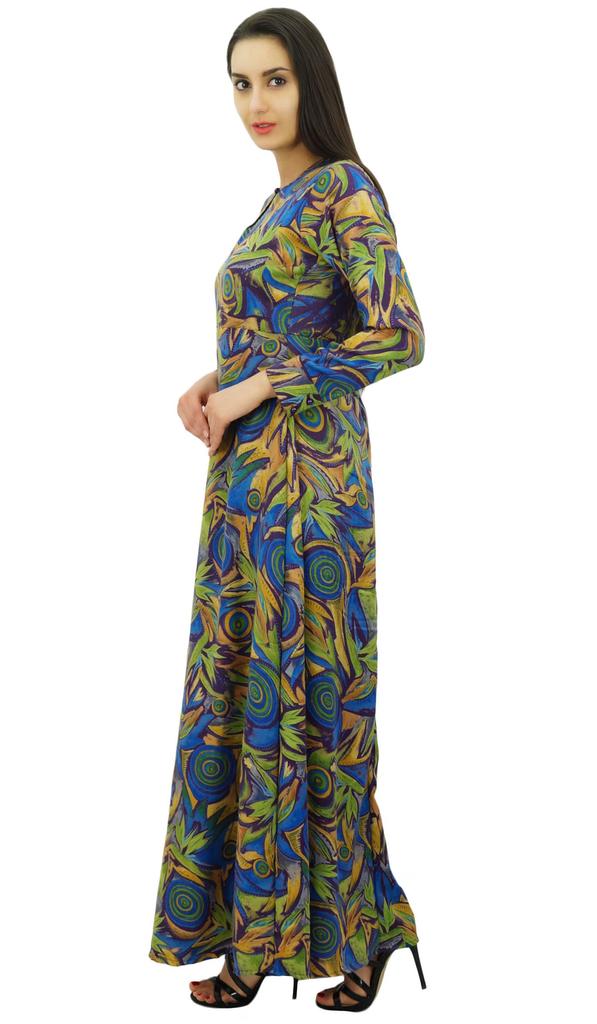 Bimba Women's Long Maxi Winter Dress Rayon Printed Jilbab