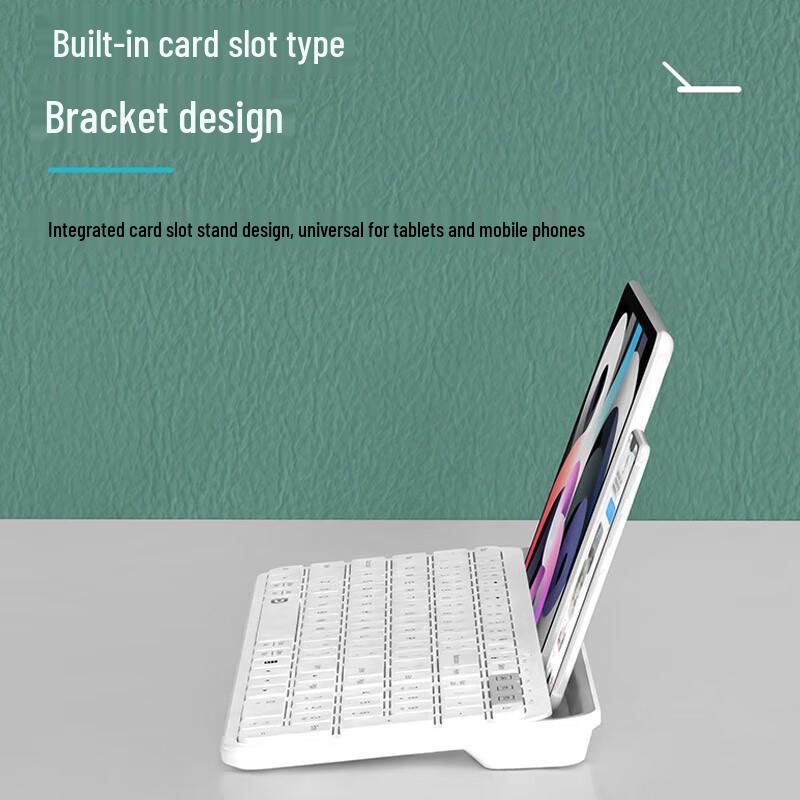 FUDE K912T 105-Key Wireless Tri-Mode Keyboard with Phone/Tablet Stand