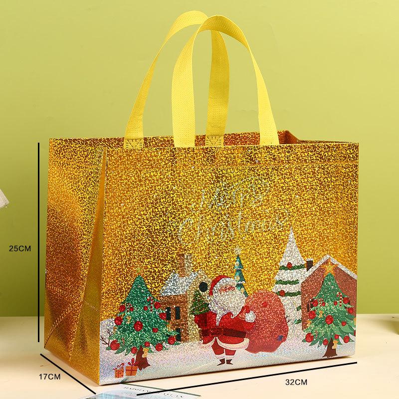 Christmas Gift Bag Non-woven Santa Xmas Tree Tote Bag Large Capacity Shopping Bag Xmas 2026 New Year Candy Gift Packaging Bag