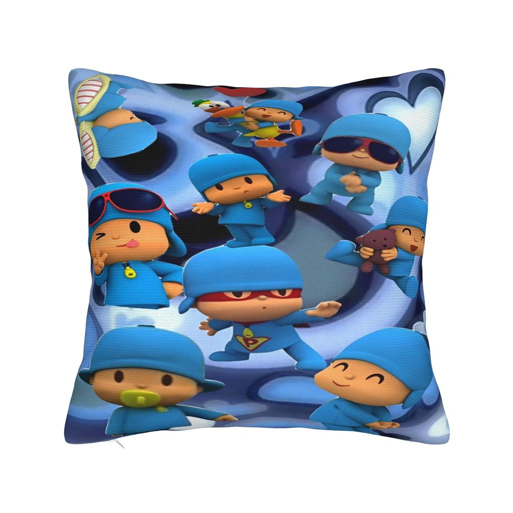 Modny Samochód Pocoyo kreskówka komedia dekoracja poszewka na poduszkę Merch Pokrowiec na poduszkę z zamkiem błyskawicznym wiele rozmiarów