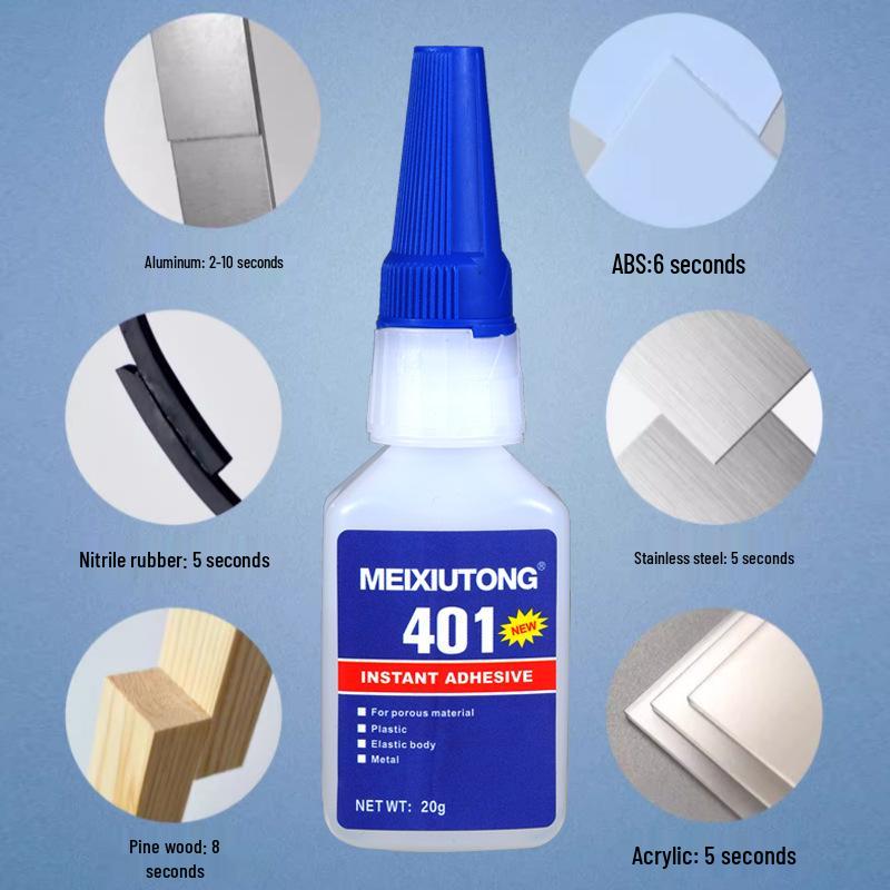 Instant 401 Universal Glue: Quick-Drying Adhesive for Plastic, Ceramic, Metal, Rubber, Magnet, PVC.
