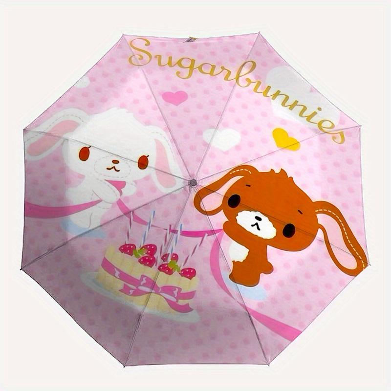 Sugarbunnies, Sanrio Automatic Open/Close Umbrella-Cute Umbrella with Cute Design, Portable 3-Fold Compact Umbrella for Men & Women, Hallowe