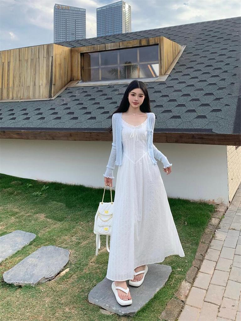 Plus-Size Korean-Style High-Quality Gentle Spaghetti Strap Summer Dress