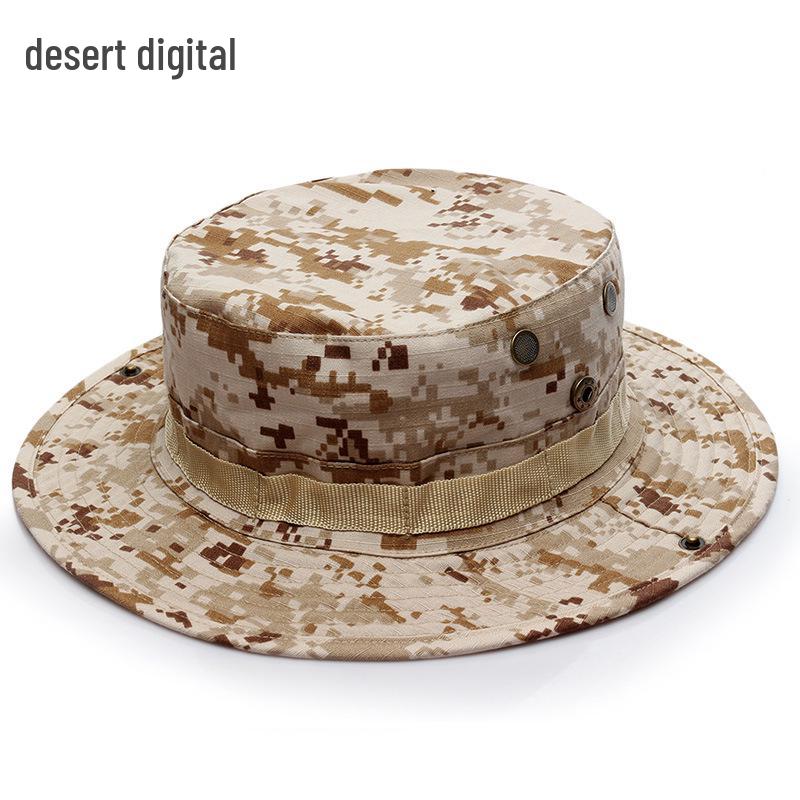 Military Fan Round Brim Camouflage Sun Hat with Python Pattern