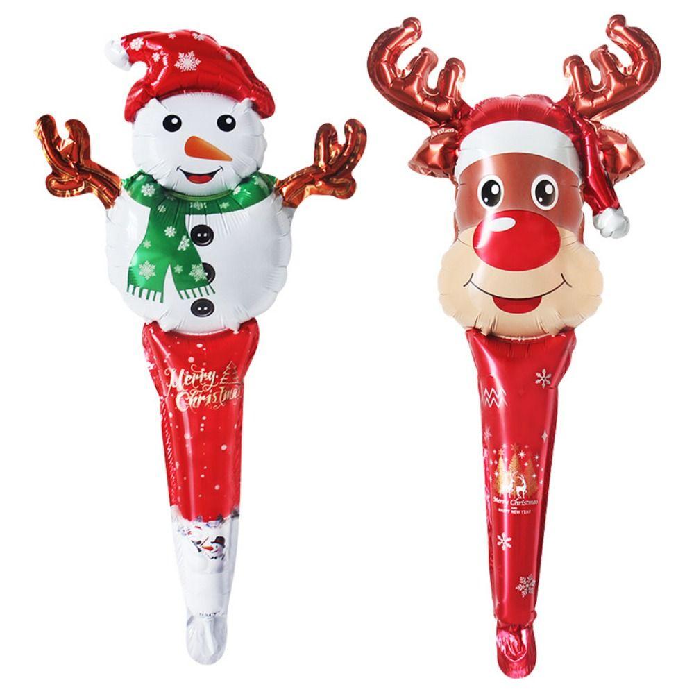 Gingerbread Man Santa Claus Foil Balloons Snowman Elk New Year Balloon  Party Decorations