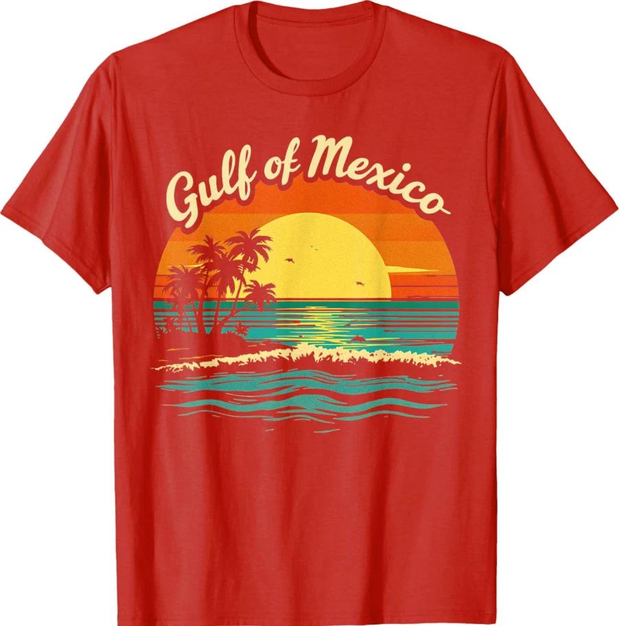 Gulf Of Mexico Beach Palms Summer Vacation Retro Unisex T-Shirt Size S- 5XL XS