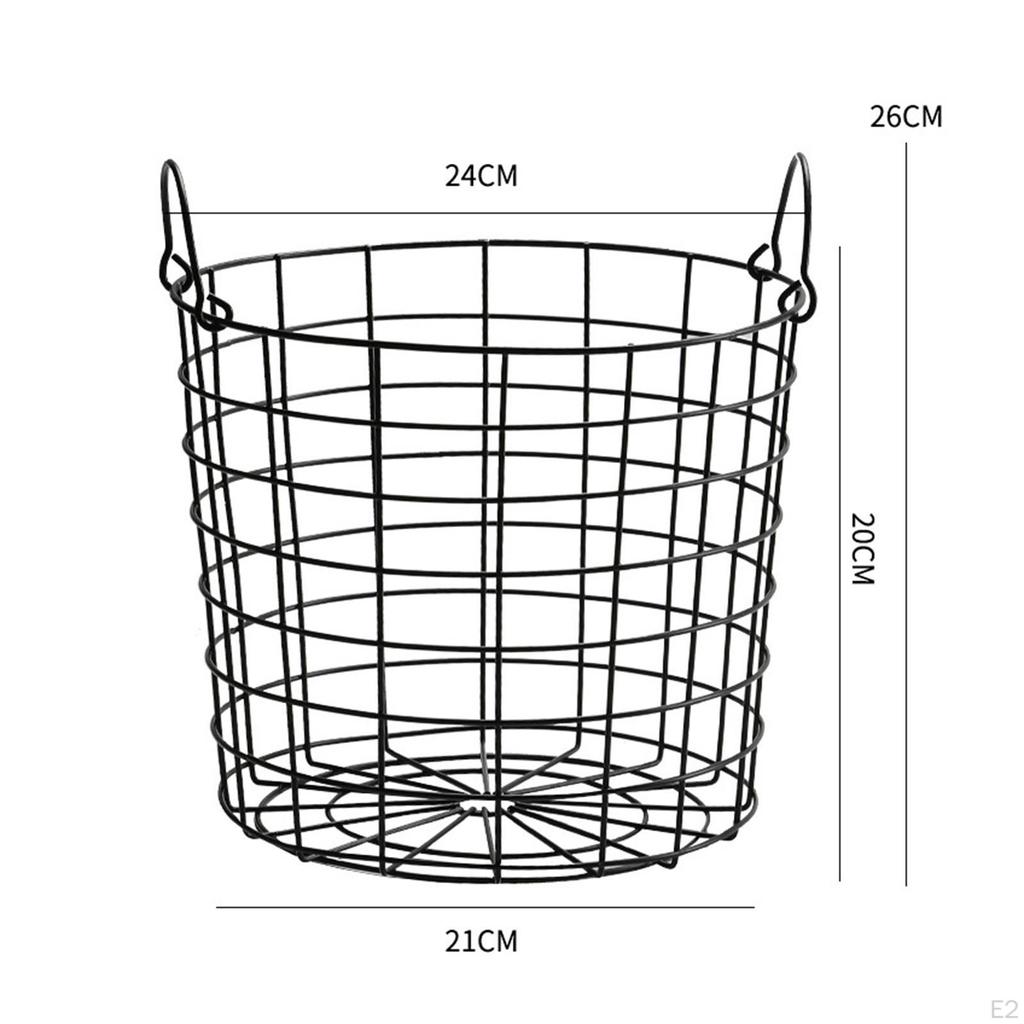 Iron Storage Basket 8.27inch X 7.87inch Laundry Hamper Container Multifunctional Bins