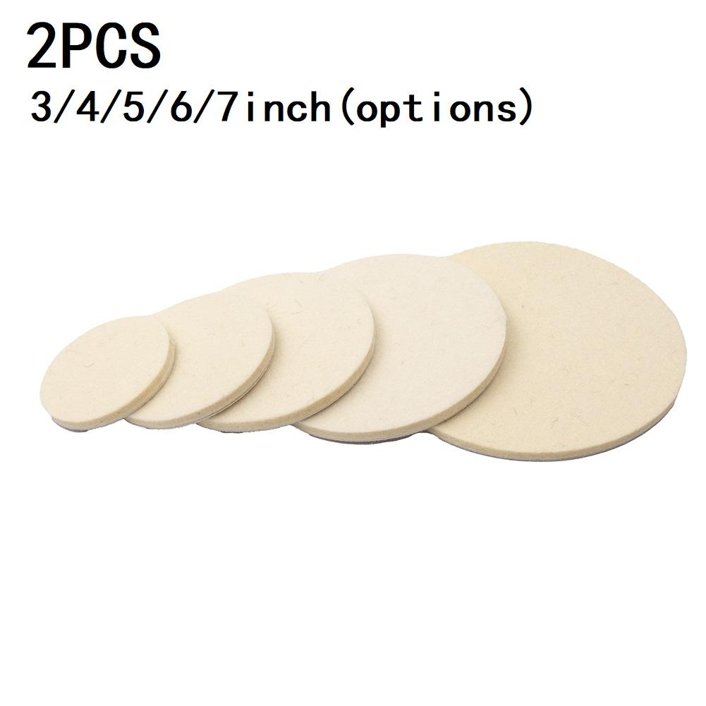 2pcs Wool Felt Polishing Pads Abrasive Wheel For Glass Stainless Steel Polish Repair Scratches Soft Felt Discs Abrasive Tools