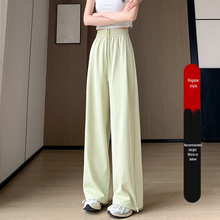 

Женские белые спортивные штаны с широкими штанинами и высокой посадкой - Утягивающие и с манжетами для весны и осени S