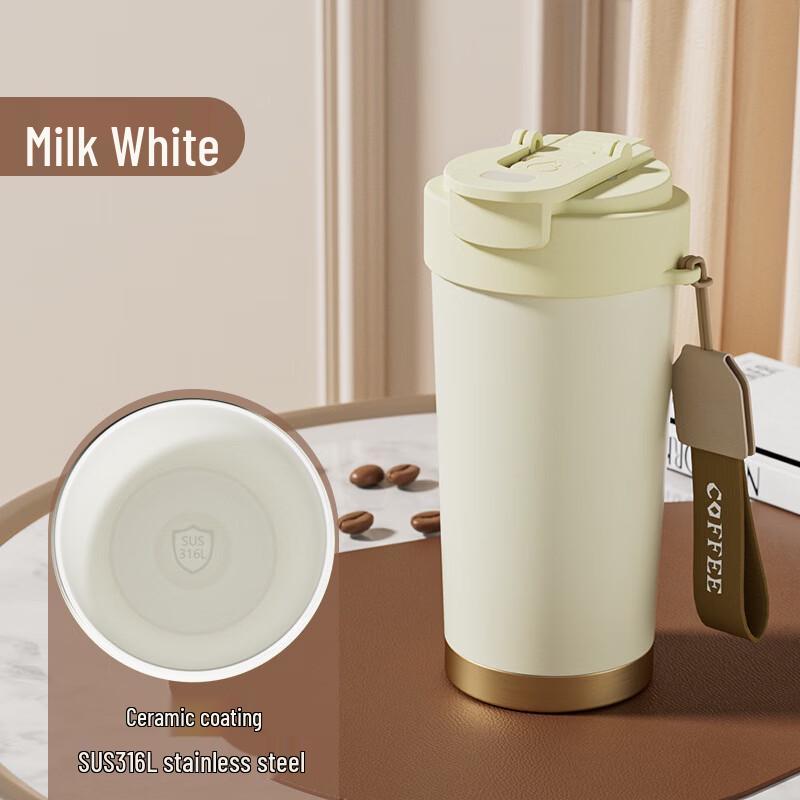 Shangqi Dual-Drink Thermal Coffee Mug with Handle 500ml