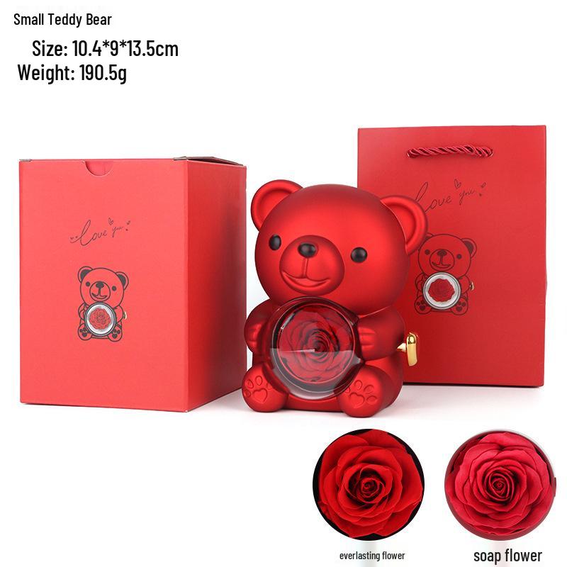 Cross-border Hugging Bear Eternal Rose Jewelry Box