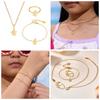 Qiong Yao Rainbow Unicorn Star Jewelry Set: Necklace, Ring, Anklet, Bracelet - Children's Wear, Non-Fading, In Stock