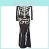 Versatile And Timeless Plus Halloween Midnight Horror Vampire Skeleton Costume Long Outfit