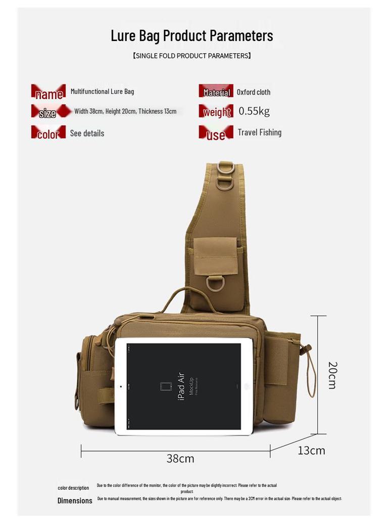 **Wasserabweisende Multifunktions-Angel- & Fahrradtasche mit Rutenhalter**