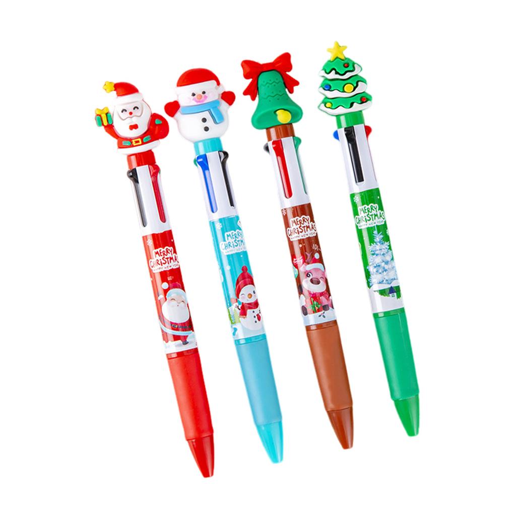 Christmas Multicolor Ballpoint Pen Nice Writing Experience Eye-catching Design Pen Suitable for Student Prize Gift