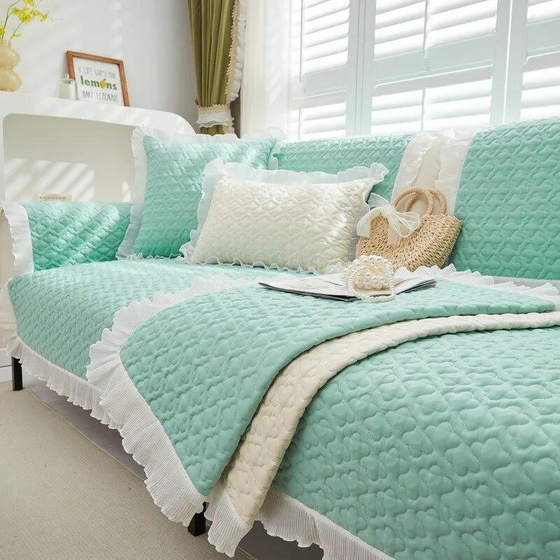 Fresh Cushion Cover Soft Scrub Cloth Cushion Four Seasons Universal Sofa Cushion Fabric Solid Color Simple Sofa Cushion