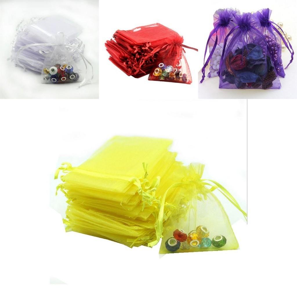 Elegante und transparente 10 Stück Kordelzug-Organzabeutel für Hochzeitsfeier-Gastgeschenke und Geschenke