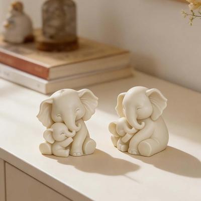 Mom And Kid Elephant Mold 3D Cute Elephant Candle Mold DIY Candle Making Chocolate Mold Home Decor For Thanksgiving Birthday