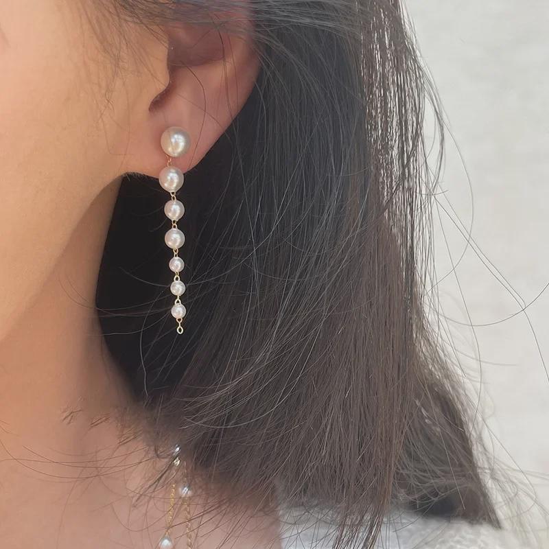 Damen Französische Retro Leichter Luxus Perlen Quasten Ohrringe - Elegant, Hochwertig, Vielseitiger Modeschmuck