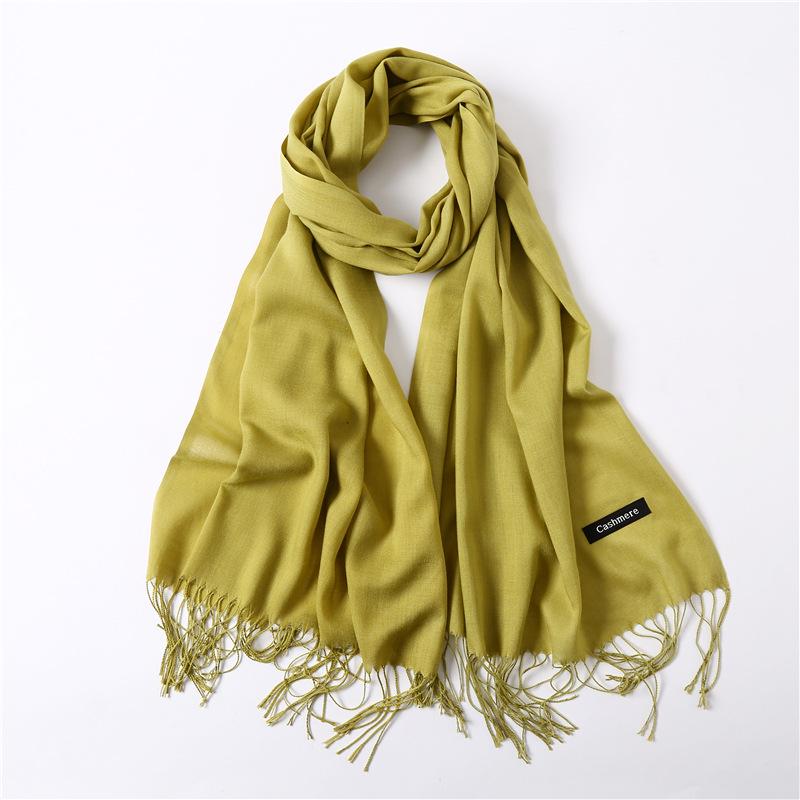 Women's Solid Color Faux Cashmere Scarf, Lightweight Shawl for Spring/Summer & Warm Autumn/Winter Malaysian Headscarf.