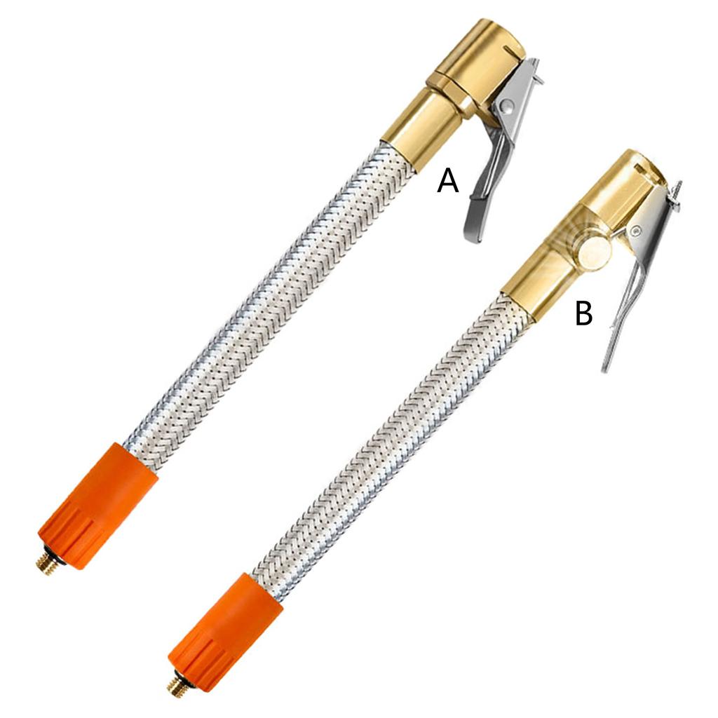 Inflator Pump Hose, Adapter with Locking Air Tyre Tire Air Hose,Inflatable Tube,Stainless Steel Inflation Hose