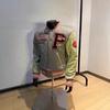 Mens Oversized Letter Print Baseball Jacket Casual Streetwear Hoodie Style