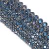 1 Strand Faceted Crystal Beads Ink Blue Glass Loose Beads For Jewelry Making DIY Crafts Bracelet Necklace Accessories 4/6/8mm