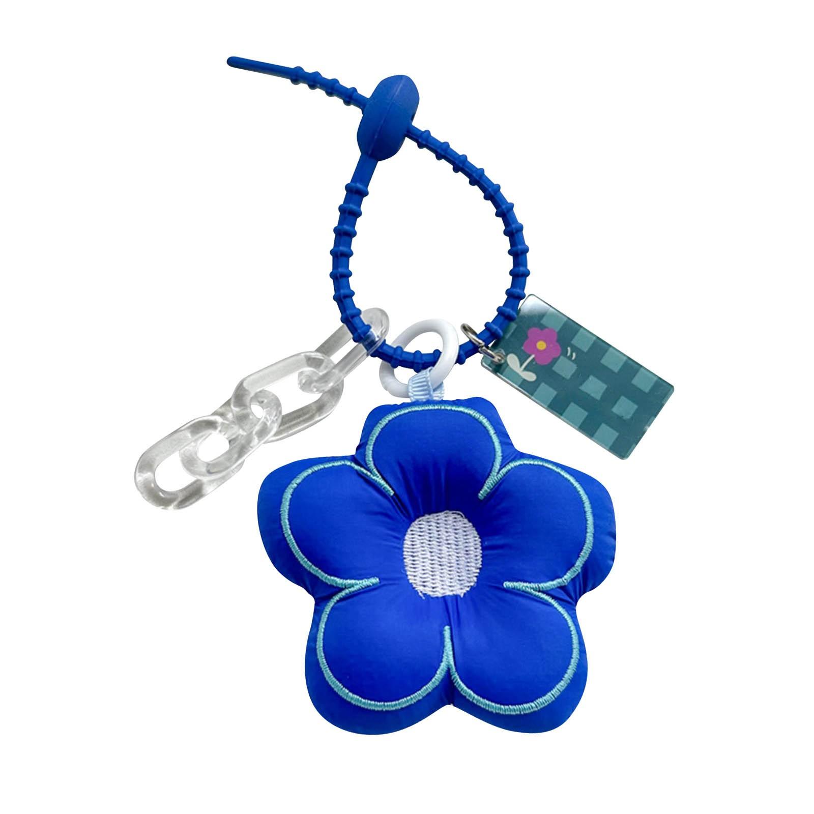 

Подвеска-брелок в виде цветка из ткани, цветочная подвеска-брелок в виде сумки One Size синий