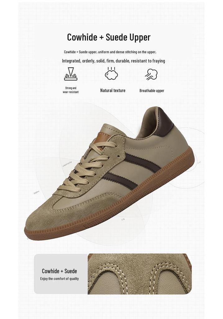Men's Korean Style Low-Top Genuine Leather Canvas Board Shoes: Casual Flat Bottom Sports Shoes for Spring & Autumn