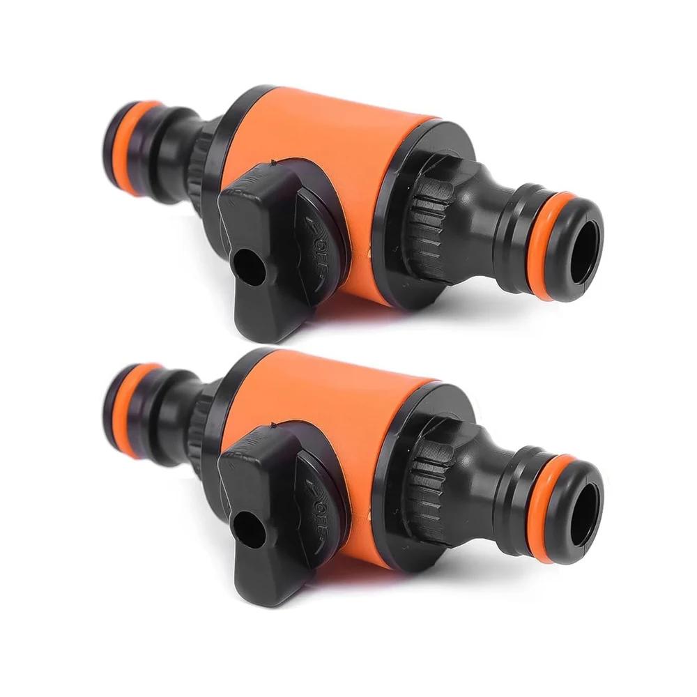

2 шт., 16 мм, одинаковый садовый шланг, запорный клапан, пластиковая трубка, адаптер для крана, быстрое соединение для полива, орошения, автомойки