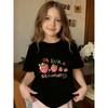 European sizes A Trendy And Relaxed Short-Sleeve T-Shirt with a Round Neck for Girls, Adorned with an Adorable Cartoon Strawberry Design