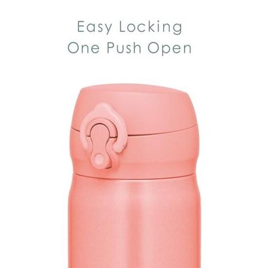 Thermos Insulated Vacuum Bottle 0.5L Coral Easy Clean Detachable Spout Lightweight One-Touch Open Stainless Heat Retention Cold JNL-505 CRL