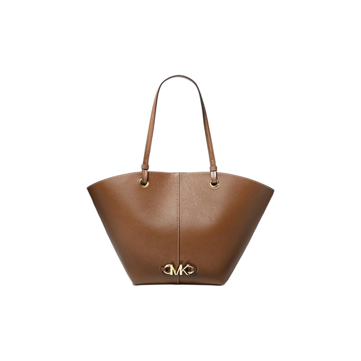 

Michael Kors Izzy Large Capacity Letter Logo Solid Color Simple Open Closure Leather Tote Bag Women tote bags Brown 30T1GZYT8L-LUGGAGE Basic Set (Bag+Dust Bag)
