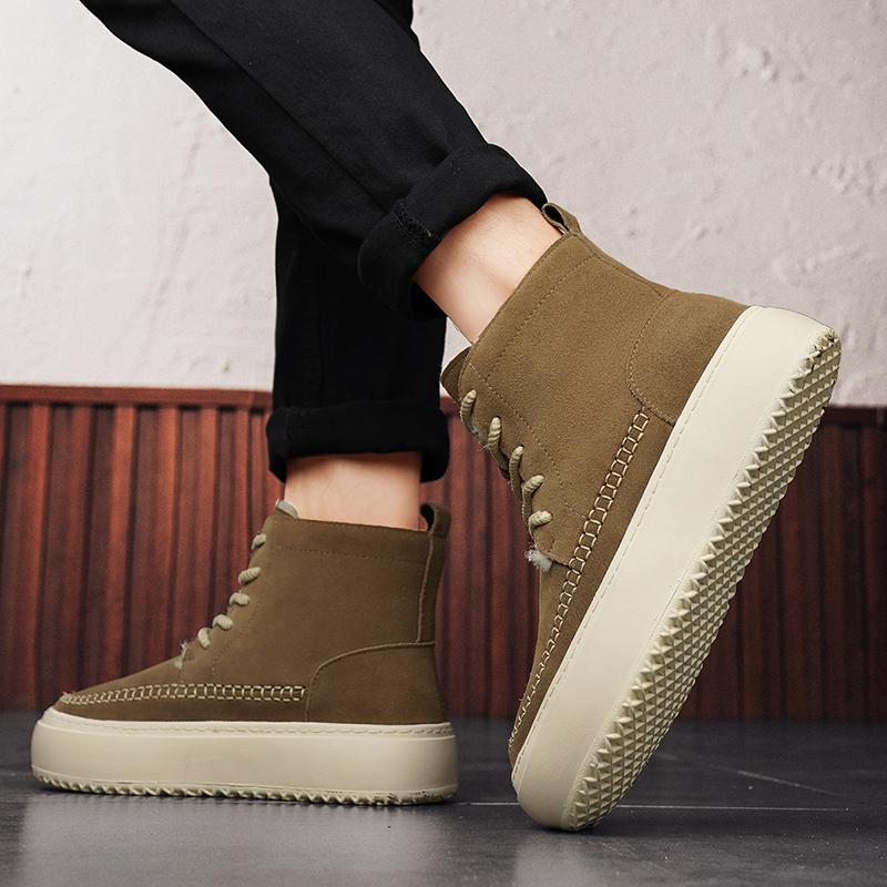 Winter Men'S Snow Boots Platform Warm Fur Suede Shoes For Men Outdoor Comfortable Casual Cotton Boots For Mens Botas Para Hombre