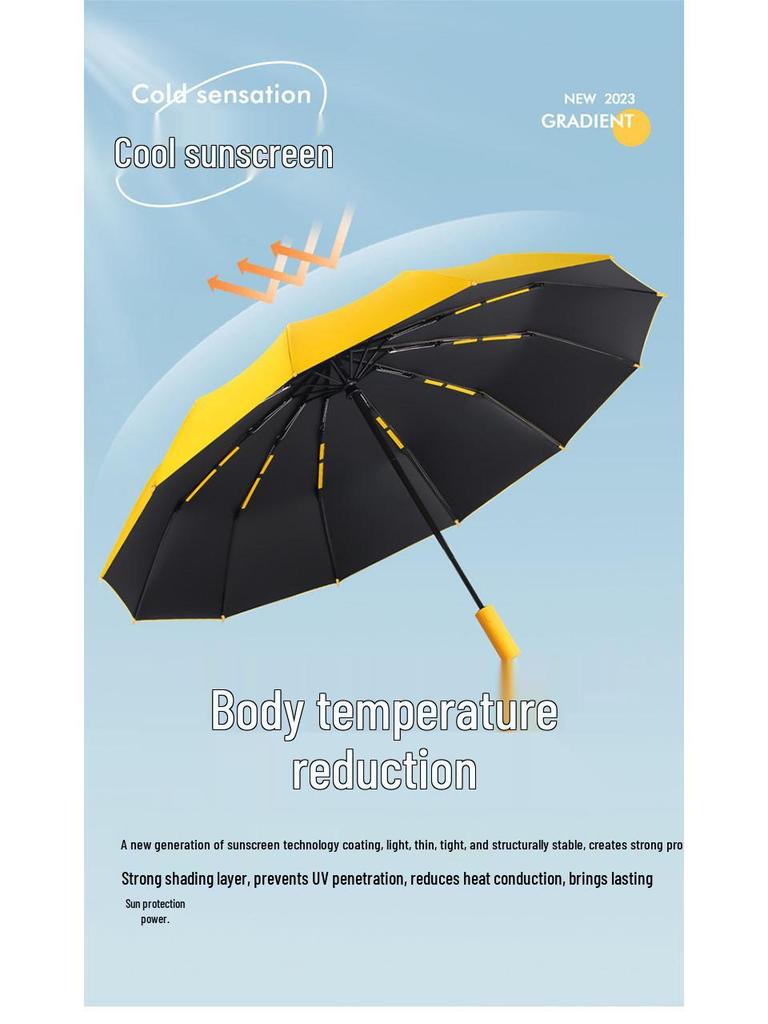 72-Bone Automatic Large Sunshade Umbrella: Durable Parasol for Women and Men, Ideal for Sunny and Rainy Days.