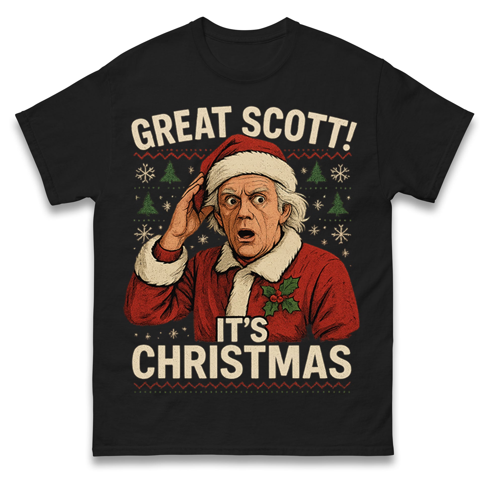 

Doc Back To The Futre Christmas T Shirt Tshirt Mens Womens Unisex Tops Tees 2XL