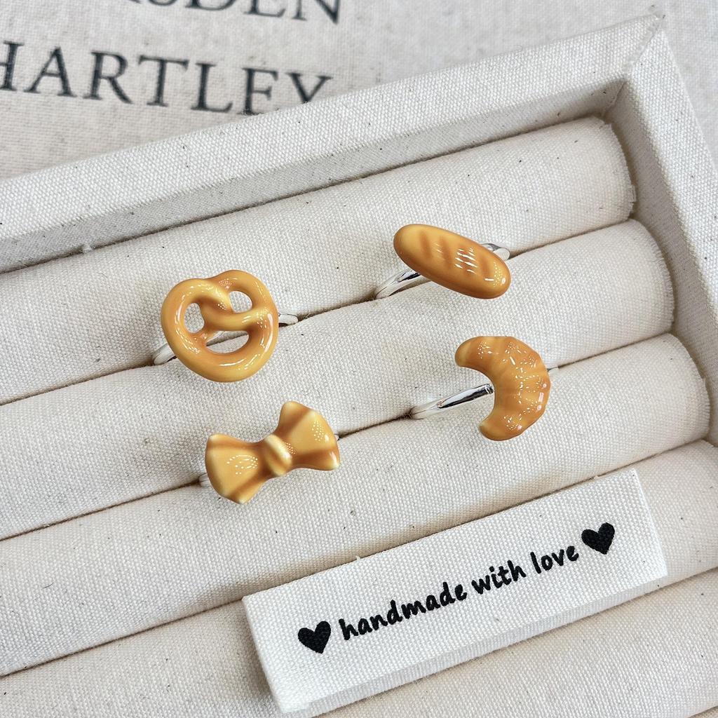 Autumn/Winter Caramel Bread Cat Party Ring Set - Creative Cartoon Design