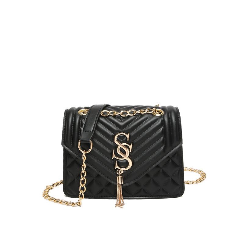 Korean Style Chain Bag for Women In Spring and Summer New Fashionable One-shoulder Crossbody Small Square Bag Texture Embroidered Thread Women's Bag