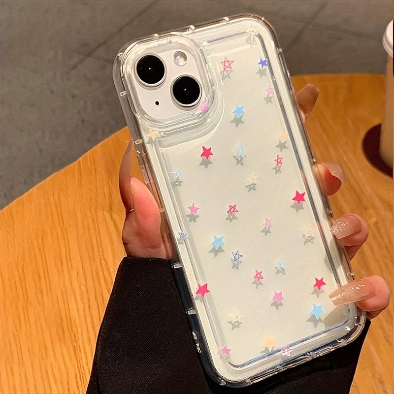 Colorful Star Clear Soft Phone Case For iPhone 17 14 13 11 12 15 16 Pro Max Air SE2 7 8 Plus 16E Anti-Fall Protection Cover