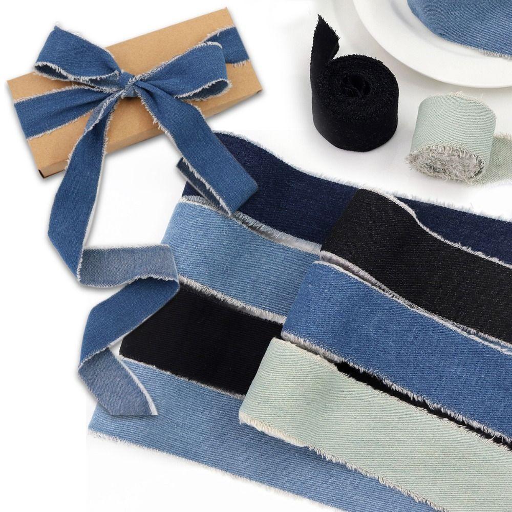 Blue Cowboy Denim Ribbon Hairclip Bows DIY Sewing Crafts  Bridal Bouquets