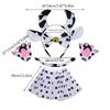 Kuh Kostüm Set Kuh Ohren Schwanz Fliege Tutu Rock Handschuhe Tier Kostüm Set Zubehör für Halloween Cosplays