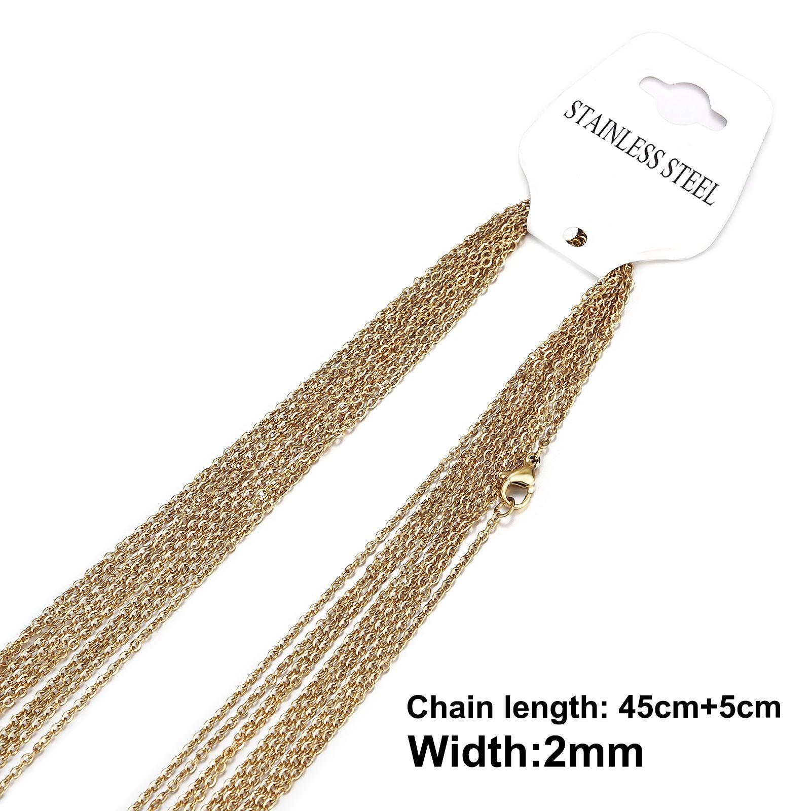 10pcs/Set Stainless Steel O chain For Men Women,Gold/Silver Color Luxury Noble Necklace, Fashion Jewelry Gifts
