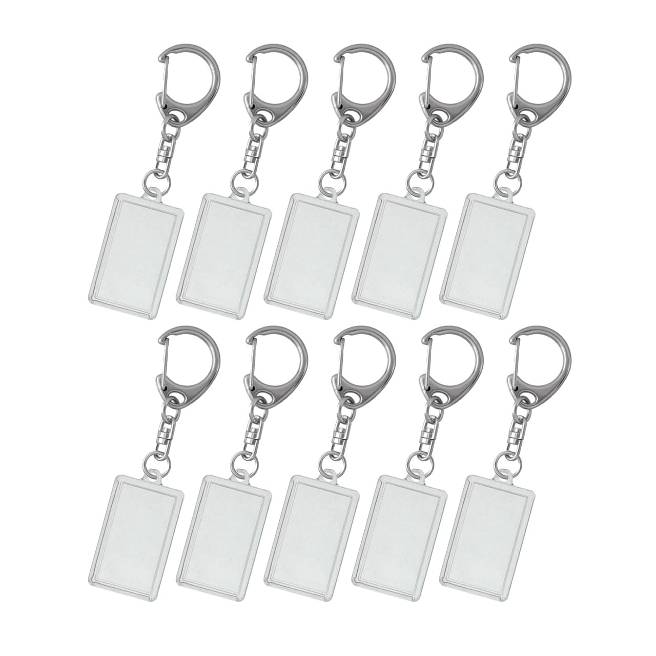 EBISU Design Мини-прямоугольный Хаме-Пачи (Зажим) - Набор из 10 шт., 30 x 17 мм, Прозрачный держатель для номерных знаков и брелоков, Сделано в Японии