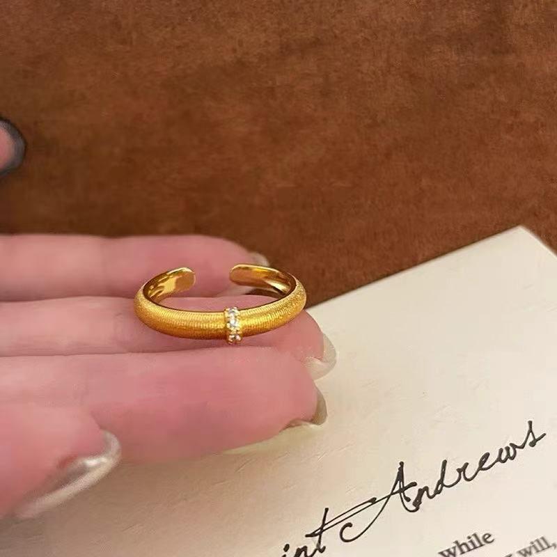 Korean Version Plain Ring Irregular 925 Sterling Silver Versatile Ring Women's Niche Ins Style Design Non-fading Combination Ring