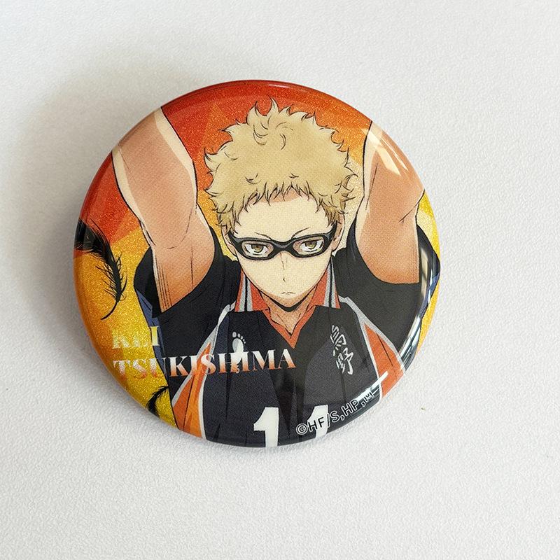 Official Haikyuu!! Hinata & Kageyama Double Flash Round Badge Tin Plate