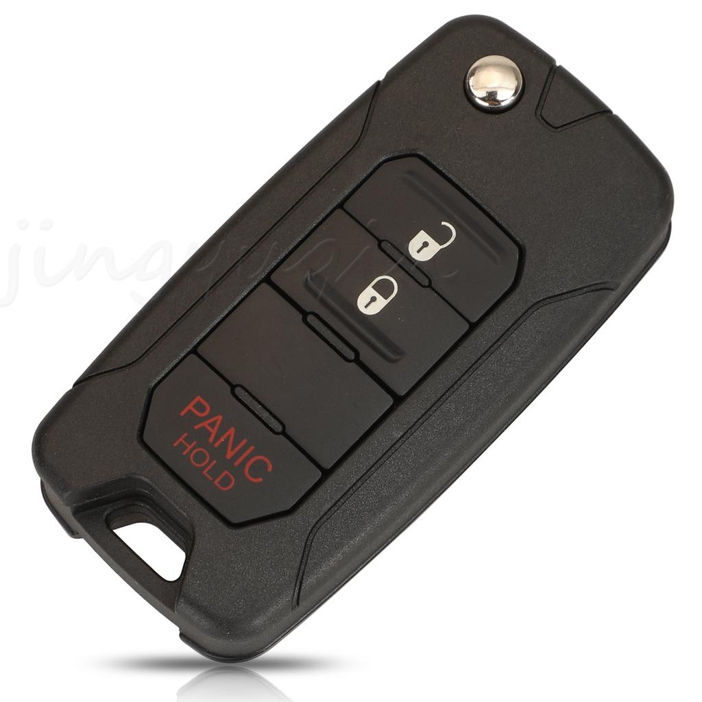 Jingyuqin 3/4 Buttons Remote Car Key Cover Flip Key For Jeep Renegade Compass Patriot Liberty Fob Sip22 Blade Auto Accessories